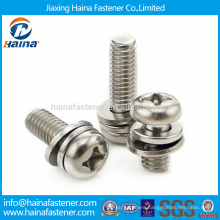 Stock Stainless Steel Cross Recessed Pan Head Screw With Washer